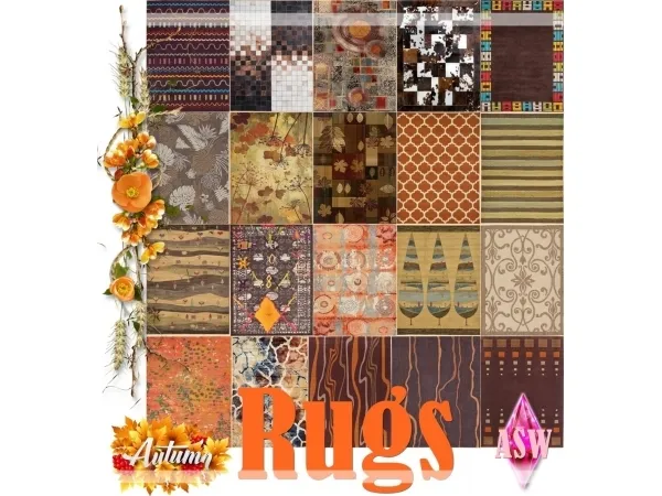 Maxis Match Autumn Rugs 2021 - The Sims 4 Custom Content