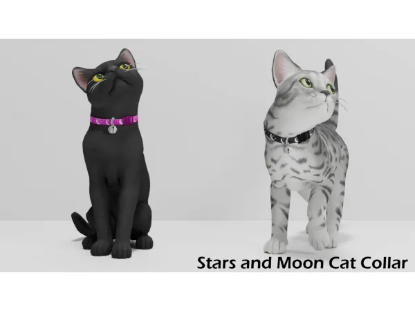 Maxis Match Stars and Moon Cat Collar - The Sims 4 Custom Content