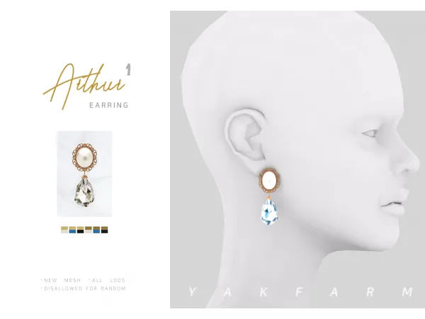 Alpha Arthur Earring 1 - The Sims 4 Custom Content