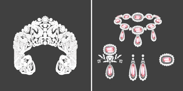 Alpha The Braganza Tiara Swedish Pink Topaz Demi Parure by simsfinds - The Sims 4 Custom Content