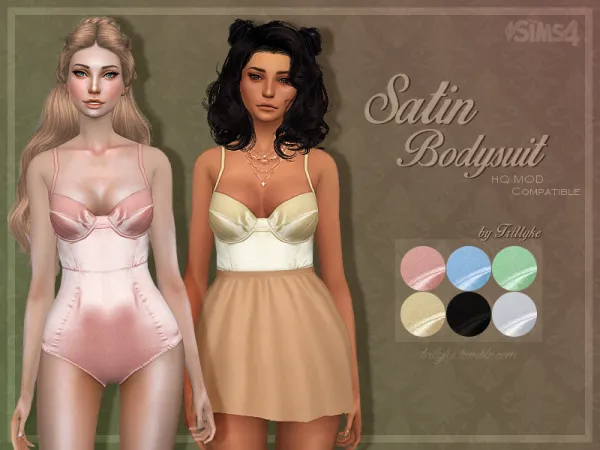 Maxis Match SATIN BODYSUIT - The Sims 4 Custom Content