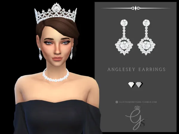 Mix Anglesey Set Anglesey Earrings by simsfinds - The Sims 4 Custom Content