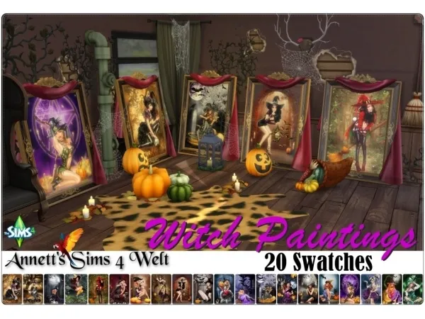 Maxis Match Witch Paintings - The Sims 4 Custom Content
