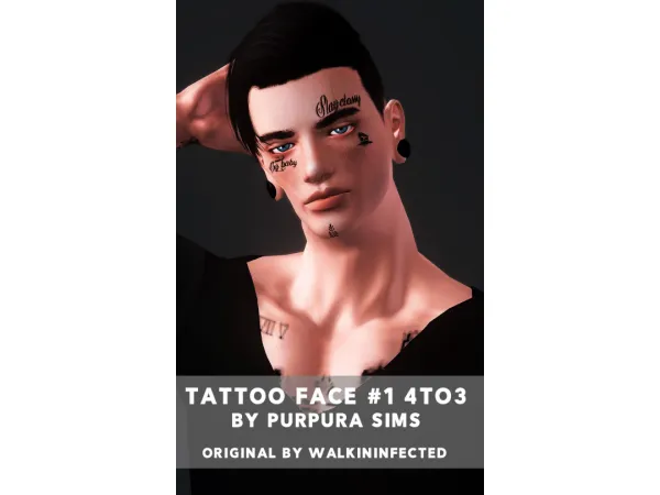 Tattoo Face 1 4to3 by Purpura Sims - The Sims 3 Custom Content