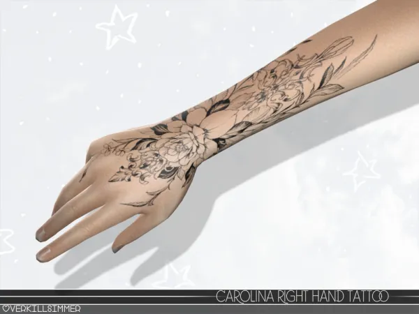 Mix Carolina right hand tattoo - The Sims 4 Custom Content