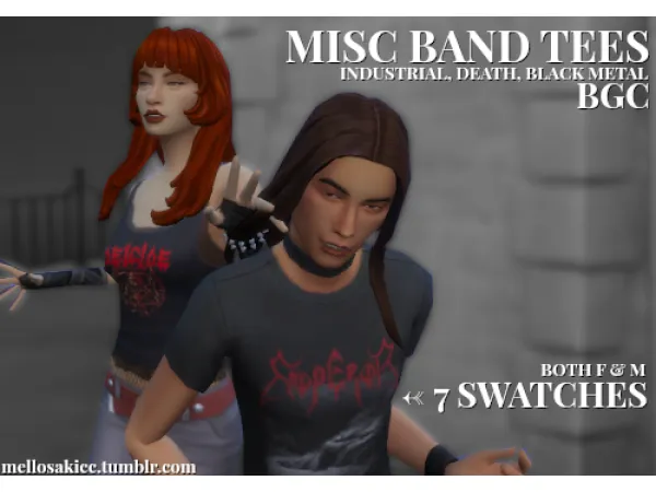 Maxis Match misc band tees by simsfinds - The Sims 4 Custom Content