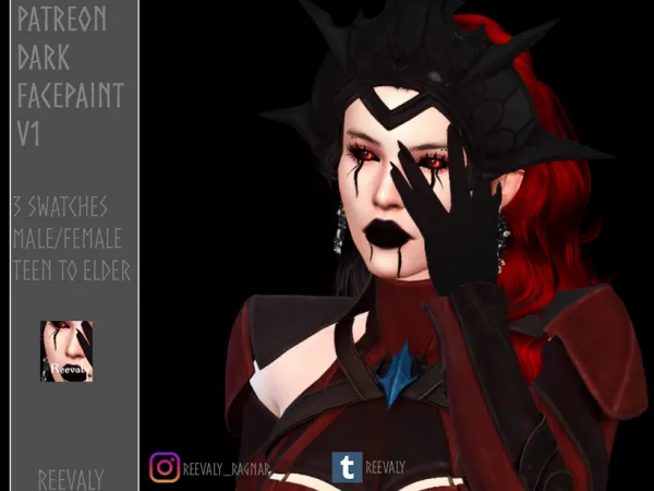 Mix Dark Facepaint V1 - The Sims 4 Custom Content