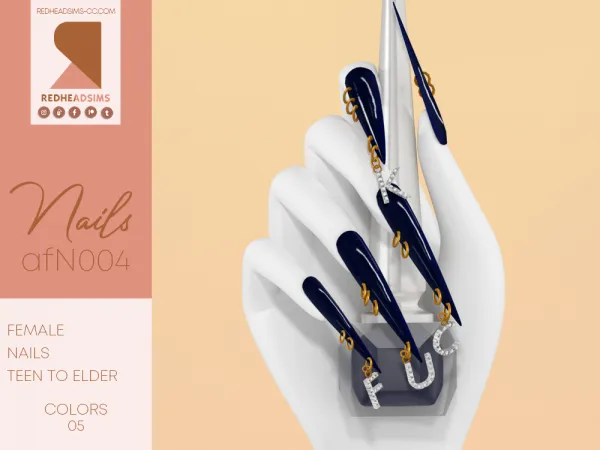 Alpha AF NAILS N004 - The Sims 4 Custom Content