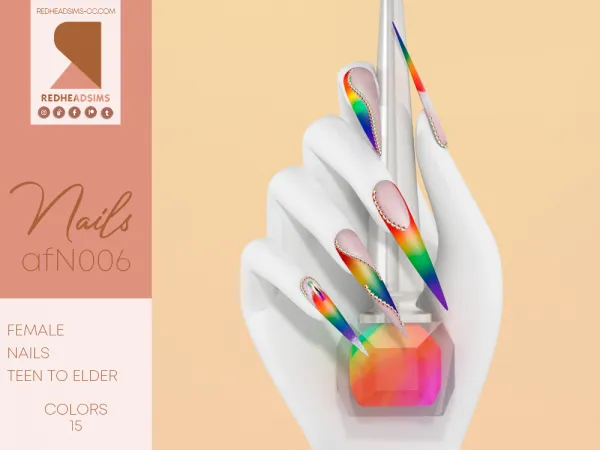 Alpha AF NAILS N006 - The Sims 4 Custom Content