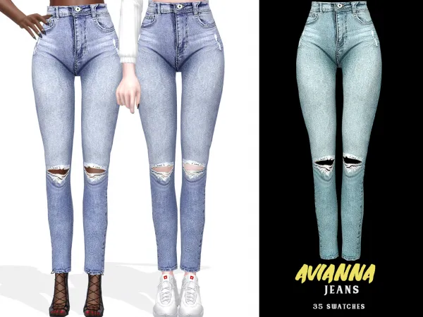 Alpha Avianna Jeans - The Sims 4 Custom Content