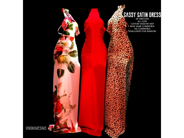 Alpha Sassy Satin Dress - The Sims 4 Custom Content