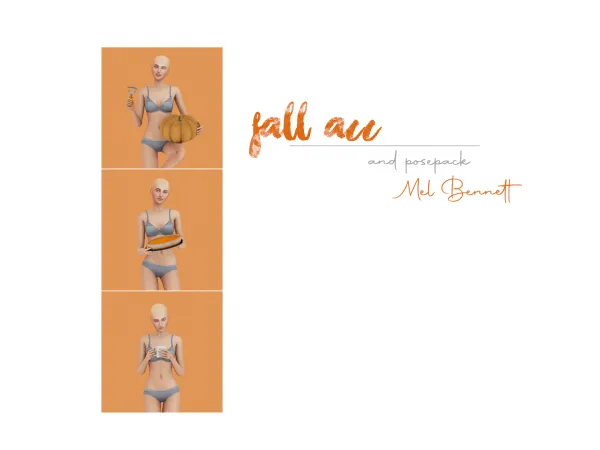 Mix Fall Acc and Posepack - The Sims 4 Custom Content