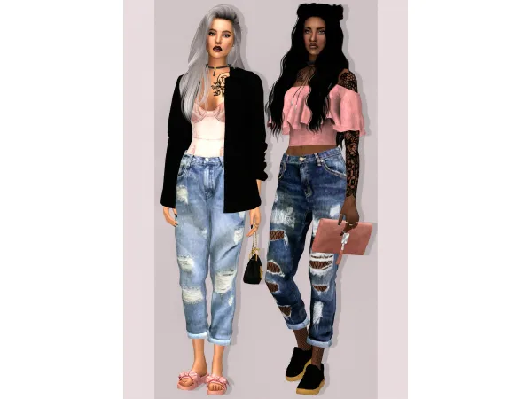Alpha SIMSIMI BOYFRIEND JEANS by simsfinds - The Sims 4 Custom Content