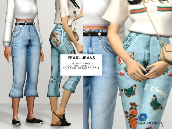 Alpha PEARL JEANS - The Sims 4 Custom Content