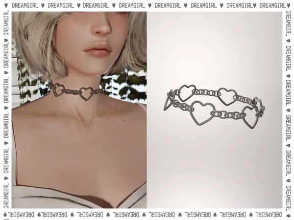Alpha DREAMGIRL_HEART CHOKER - The Sims 4 Custom Content