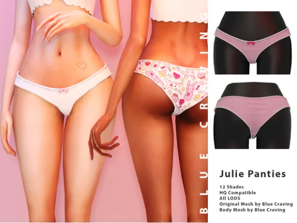 Alpha Julie Panties by [Blue Craving] - The Sims 4 Custom Content