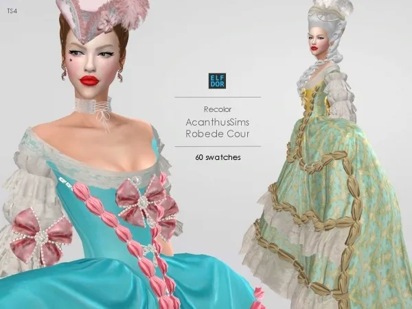 Alpha AcanthusSims Robe de Cour RC - The Sims 4 Custom Content