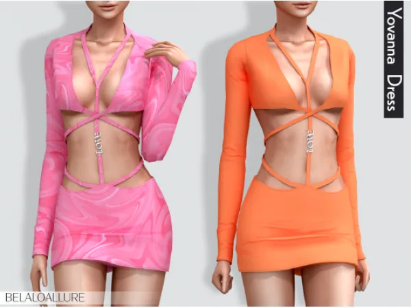 Alpha Belaloallure Yovanna dress by simsfinds - The Sims 4 Custom Content
