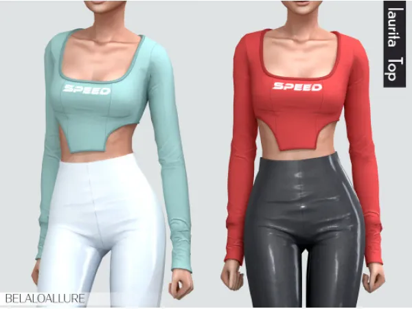 Alpha Belaloallure Lourita top by simsfinds - The Sims 4 Custom Content