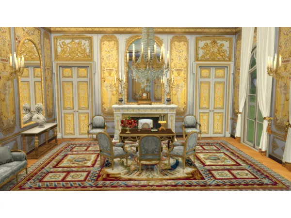 Mix Salon Doré Boiserie by TheMarbleMortal - The Sims 4 Custom Content