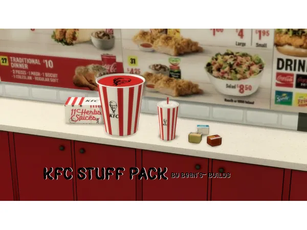 Alpha KFC Stuff Pack - The Sims 4 Custom Content