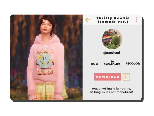 Maxis Match Thirfty Hoodies by Soolani - The Sims 4 Custom Content