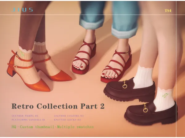 Mix Retro Collection Part 2 Shoes sims by Jius - The Sims 4 Custom Content