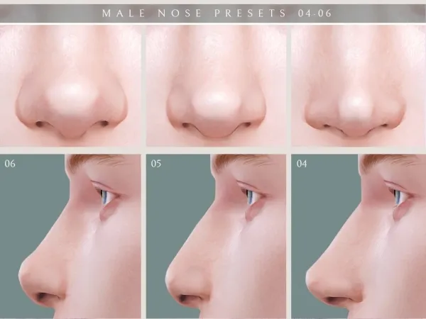Alpha Male Nose Presets 04 06 - The Sims 4 Custom Content