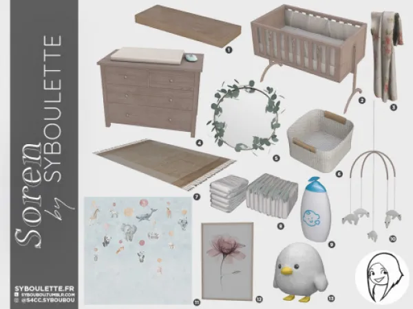 Alpha Soren nursery set - The Sims 4 Custom Content