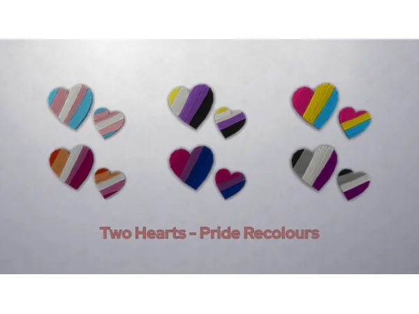 Maxis Match Two Hearts Pride Recolours by Targuinia - The Sims 4 Custom Content