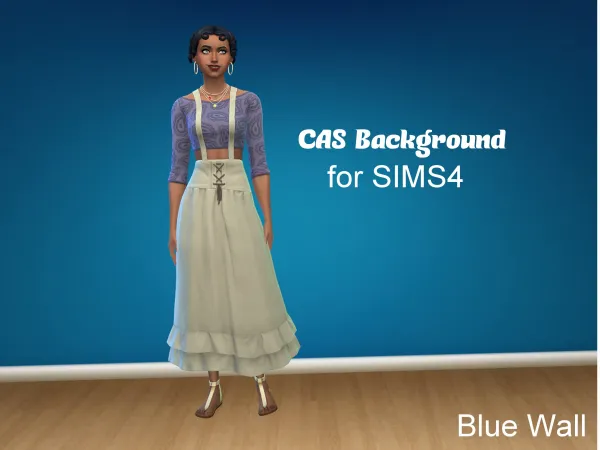 Maxis Match Blue Wall CAS Background by Chikiwi2016 - The Sims 4 Custom Content