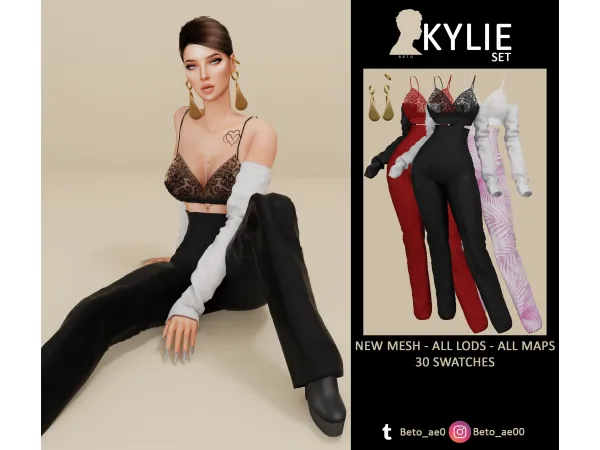 Alpha Kylie SET by Beto - The Sims 4 Custom Content