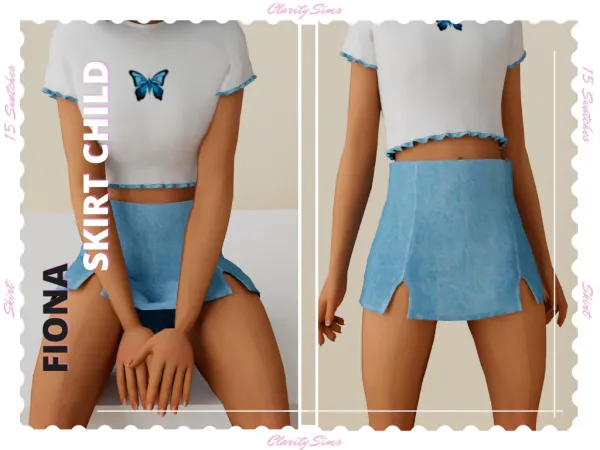 Alpha Fiona Skirt Child - The Sims 4 Custom Content