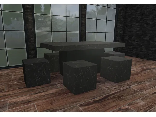 Alpha Marble Dining Set 2 by simmerkatex - The Sims 4 Custom Content