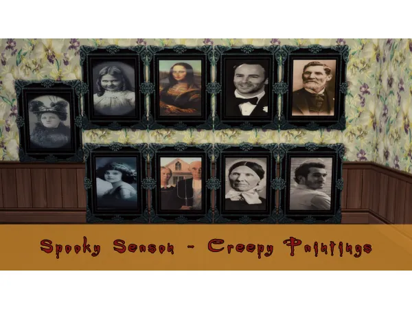 Alpha Creepy Paintings by simsfinds - The Sims 4 Custom Content