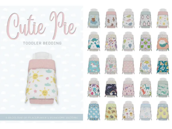 Maxis Match Cutie Pie Toddler Bedding sims4 by simplistic - The Sims 4 Custom Content