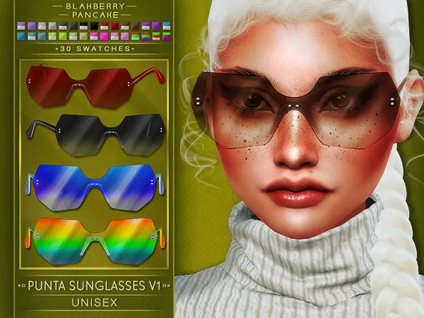 Alpha Punta Sunglasses V1 (unisex) Blahberry Pancake - The Sims 4 Custom Content