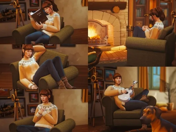 Alpha Living Chair Poses 03 - The Sims 4 Custom Content