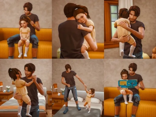 Mix Father Daughter Day Pose Pack - The Sims 4 Custom Content