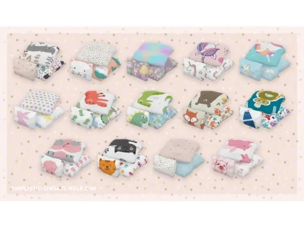 Maxis Match Pillows Cutie Pie Kids Room Set - The Sims 4 Custom Content