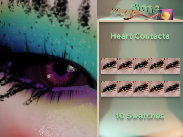 Alpha Heart Contacts - The Sims 4 Custom Content