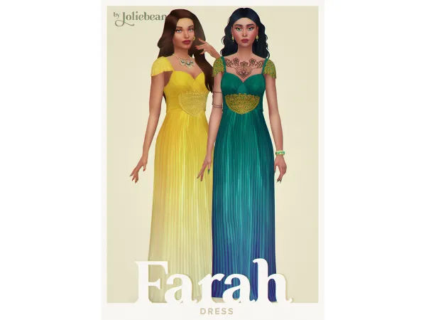 Maxis Match Farah Dress by Joliebean by Joliebean - The Sims 4 Custom Content