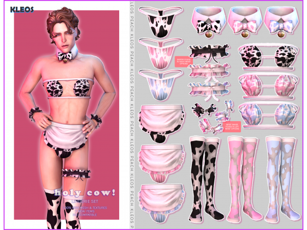 SUGAR Holy Cow Lingerie Set by Kleos Sims The Sims 4 Download