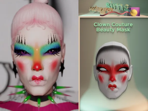 Alpha Clown Couture Beauty Mask - The Sims 4 Custom Content