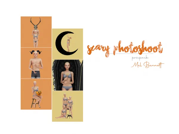 Maxis Match Scary Photoshoot Posepack - The Sims 4 Custom Content