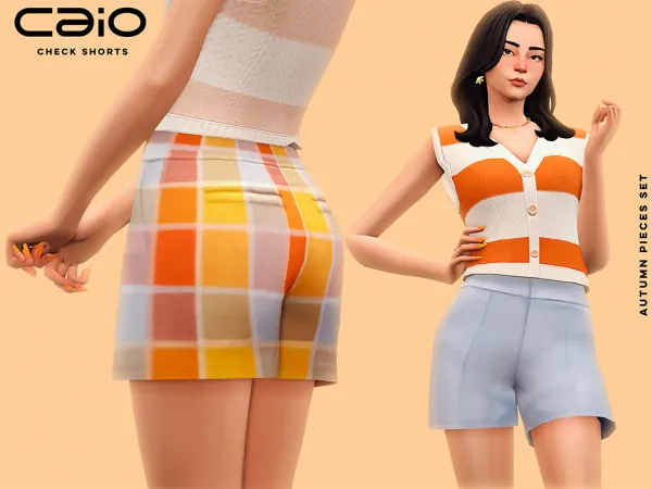 Maxis Match Check Shorts - The Sims 4 Custom Content
