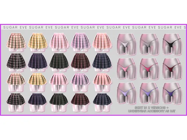 Alpha SUGAR Cher Shirt Underwear Set by SM Sims - The Sims 4 Custom Content