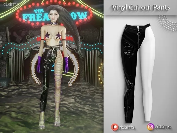 Alpha Ninyl Cut out Pants - The Sims 4 Custom Content