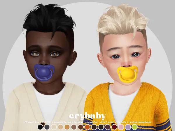 Alpha crybaby harmony hair (anto) toddler mf - The Sims 4 Custom Content