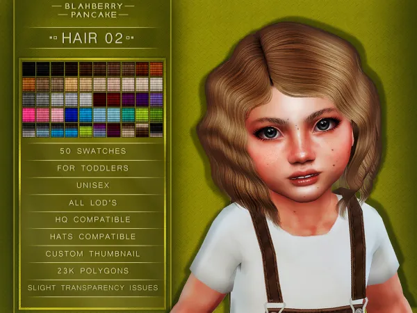 Alpha Hair 02 TODDLERS Blahberry Pancake by blahberry-pancake - The Sims 4 Custom Content